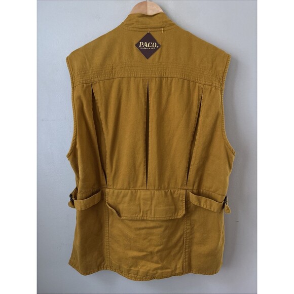 Paco Jeans Tan Utility Fishing Vest Size M/L Multi Pocket Outdoor Safari - Picture 6 of 6